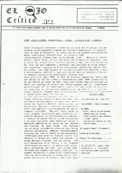 Portada de El Ojo Crítico nº 1